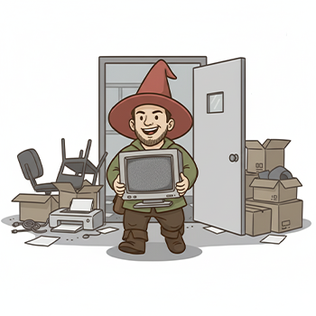 Büroauflösung Illustration