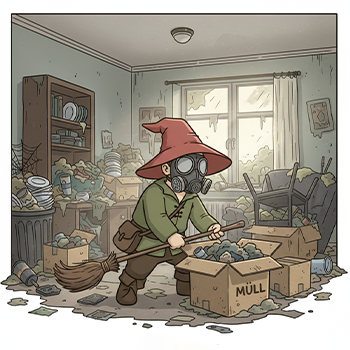 Messi Wohnung Räumung Illustration